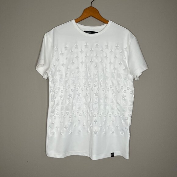 Hudson Outerwear Mens White 3D Print T-Shirt Size Medium Streetwear - Picture 1 of 4